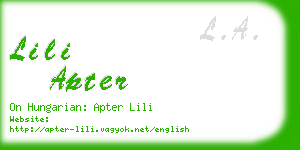 lili apter business card